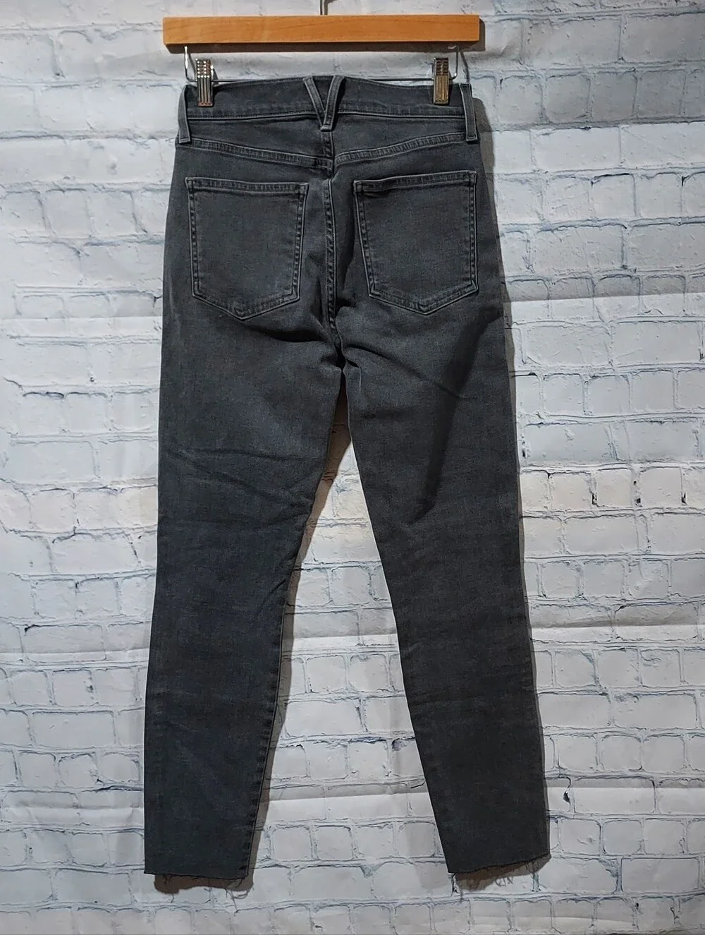 Veronica Beard Jeans 26/2 Debbie Skinny High Rise 5 Button Fly Distressed Hem